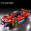 1:14 Rotes Baustein-Sportwagen RC-Spielzeug, Auto-Baustein-Spielzeug, Geburtstagsgeschenk, Sportwagenmodell DIY, Geschenk für Kinder