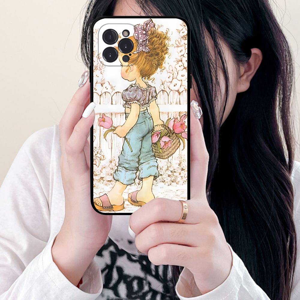 Sarah Kay Girls Cute Soft Back Phone Cover Case For IPhone 17 16 Pro Max 15 12 11 16e 13 Mini 14 15 Plus