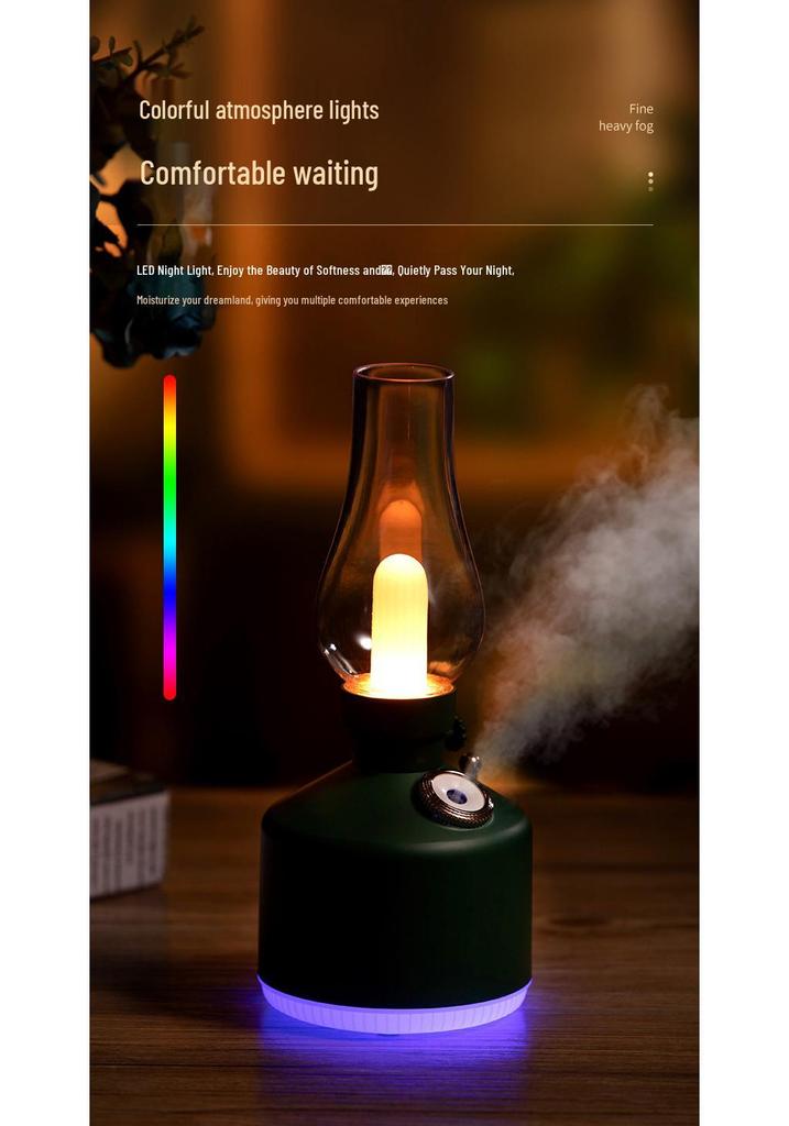Retro USB Rechargeable Humidifier and Aroma Diffuser with Night Light