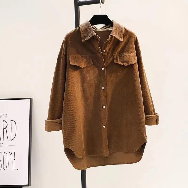 Women's Spring Double-pocket Shirt Jacket Cardigan