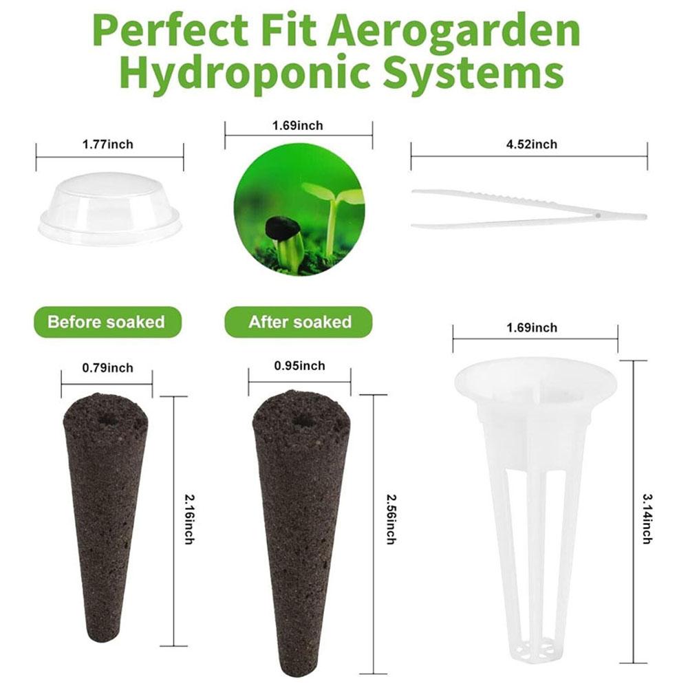 Hydroponic Garden Seed Pods Grow Anything Kit with Accessories Sponge Dome (30 Sets)