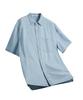 Awodeijeu Cool Linen-Like Denim Half Shirt [Blue]