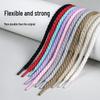 White Polyester Cotton Three-Strand Round Shoelaces - Versatile for Casual or Board Shoes (Pair)