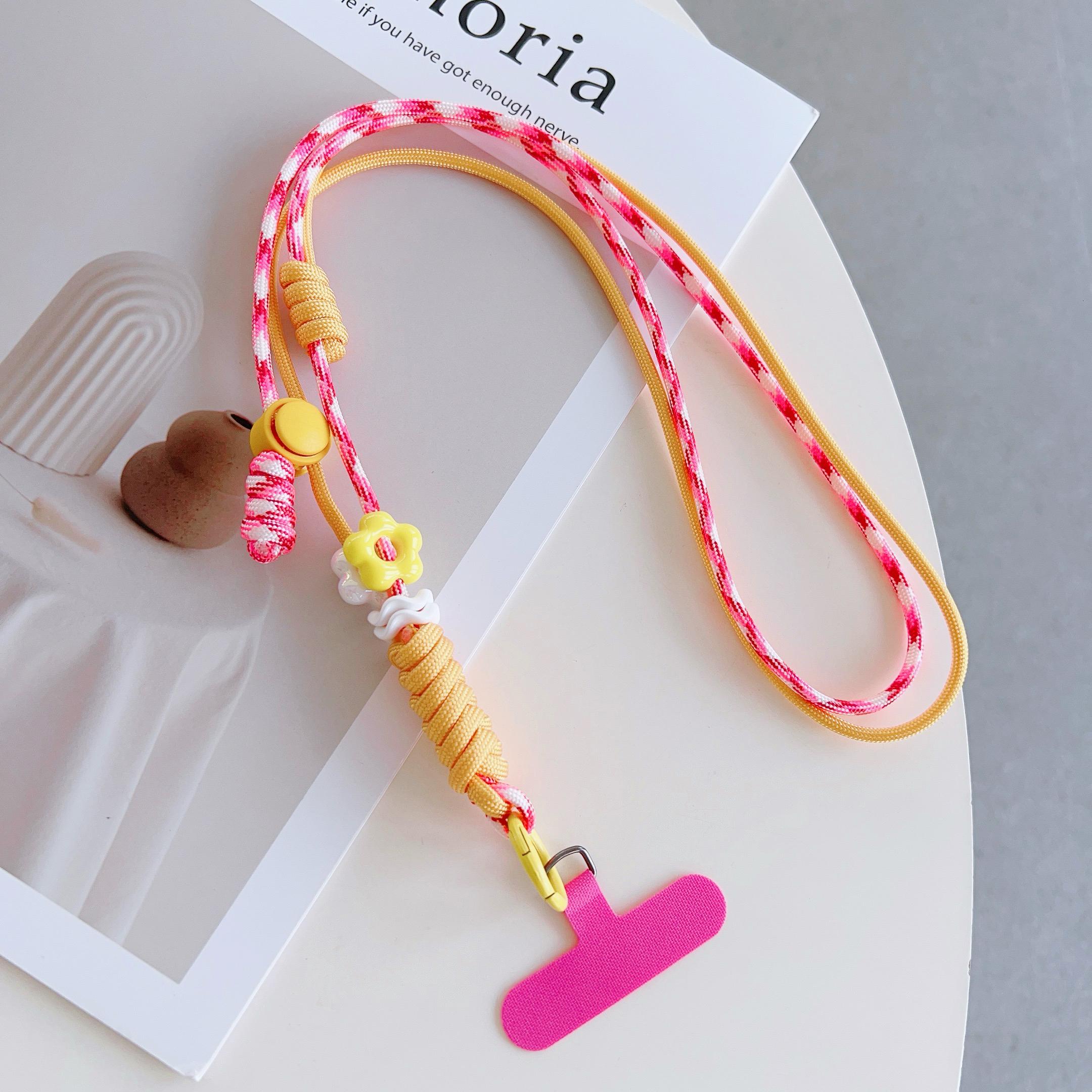 

Multi-Functional Mobile Phone Universal Lanyard, Bilateral Adjustable Crossbody Long Rope, Neck Lanyard, Dopamine Pendant Polyester / Nylon