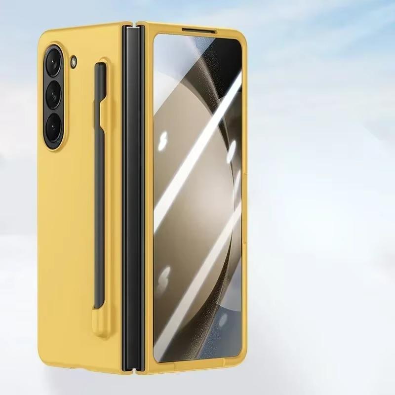 Voor Samsung Galaxy Z Fold 8 7 6 5 8Ultra Premium Hoesje met S Pen en S Pen Houder Mat Effen Kleur Slanke Schermbeschermer Cover