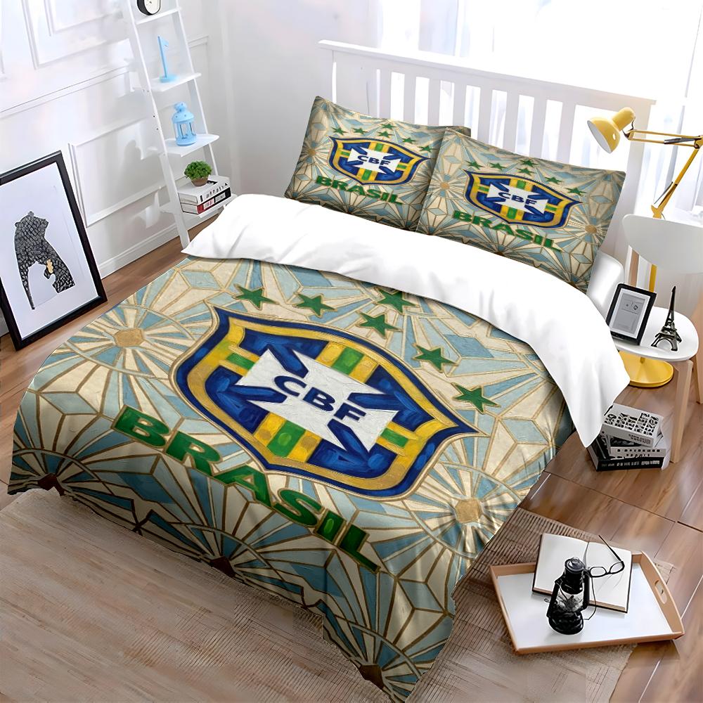 Brazil CBF Emblem Bedding Set Bedding Duvet Cover Set Duvet Cover Pillowcases Home Decor (1 * Duvet Cover 2 * Pillowcases, without duvet insert)