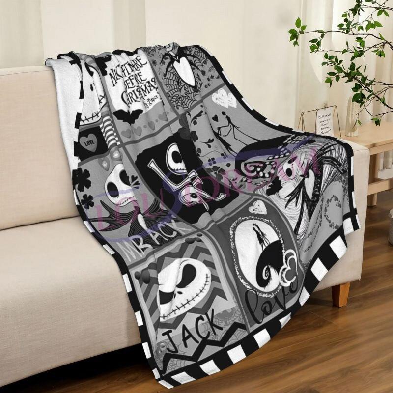 Skull Lover Series Blanket 3D Print Fashion Halloween Lover Flannel Sofa Blanket Blanket Unique Skull Christmas Throw Blanket