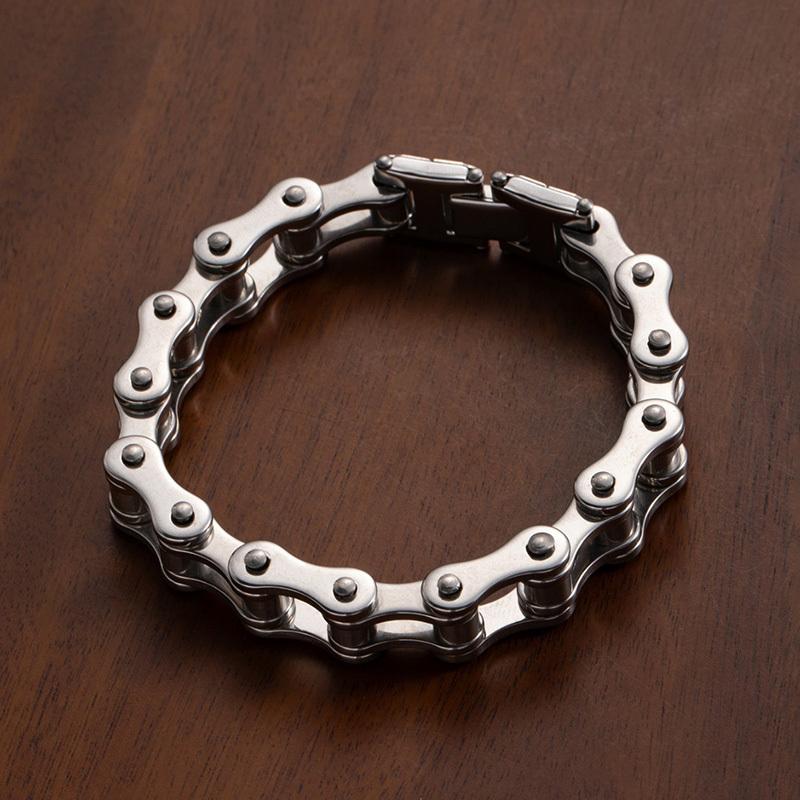 1Pcs Men's Stainless Steel Bracelet Creative Imitation Bicycle Chain Bracelet Trendy Punk Style Daily Wear Accessories