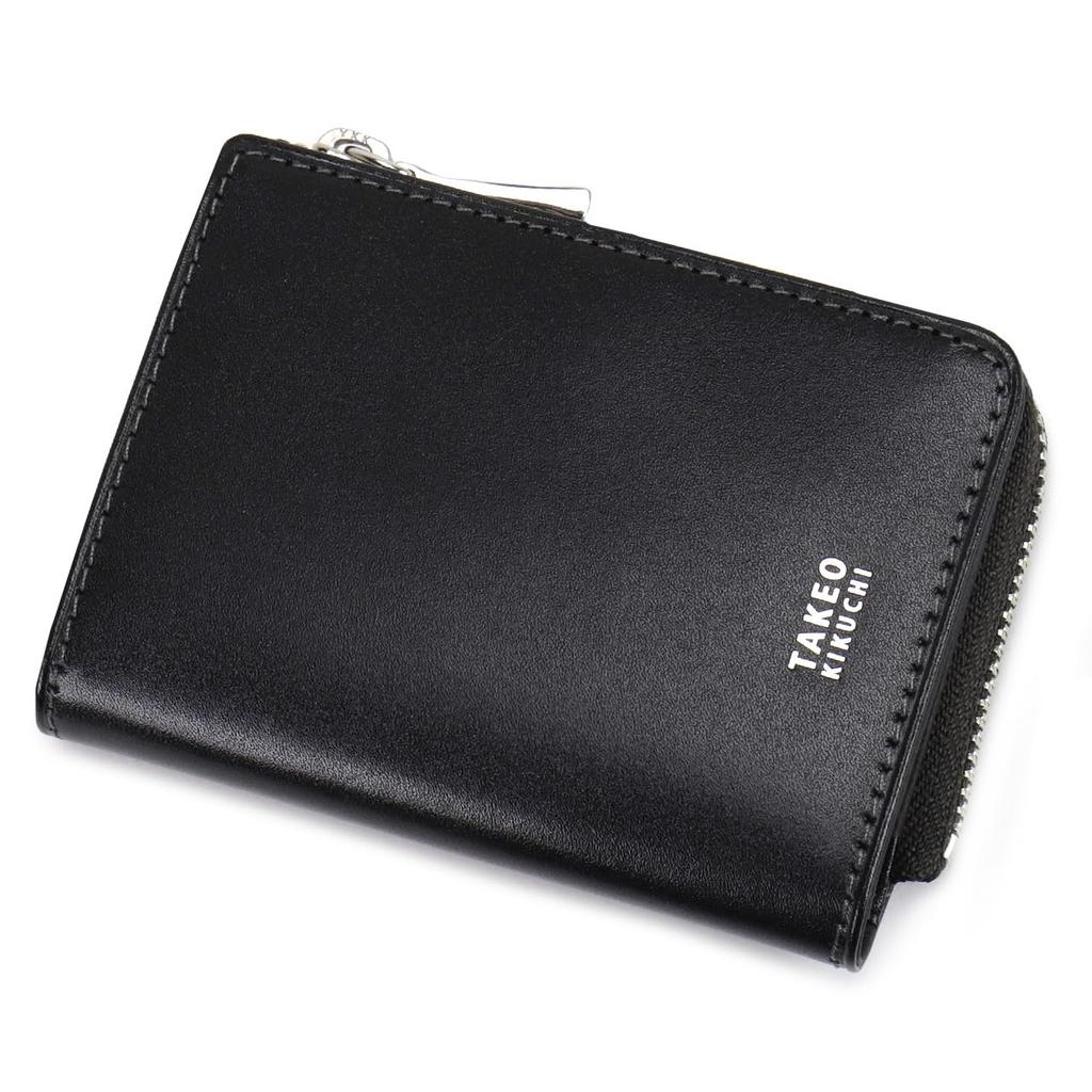 TAKEO KIKUCHI Coin Limited Mini Card Genuine Cowhide Black Case, Edition, Multi-Purse, Wallet, Case, Leather, 3062,