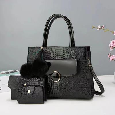 New Stone-patterned Tote Bag Large-capacity Mother and Child Bag  Three-piece Set Handbag  Versatile and Trendy Single-shoulder Crossbody Bag