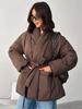 Women's Solid Color V-neck Waist Down Jacket Women's Fashionable Warm Jacket 2026 New Model