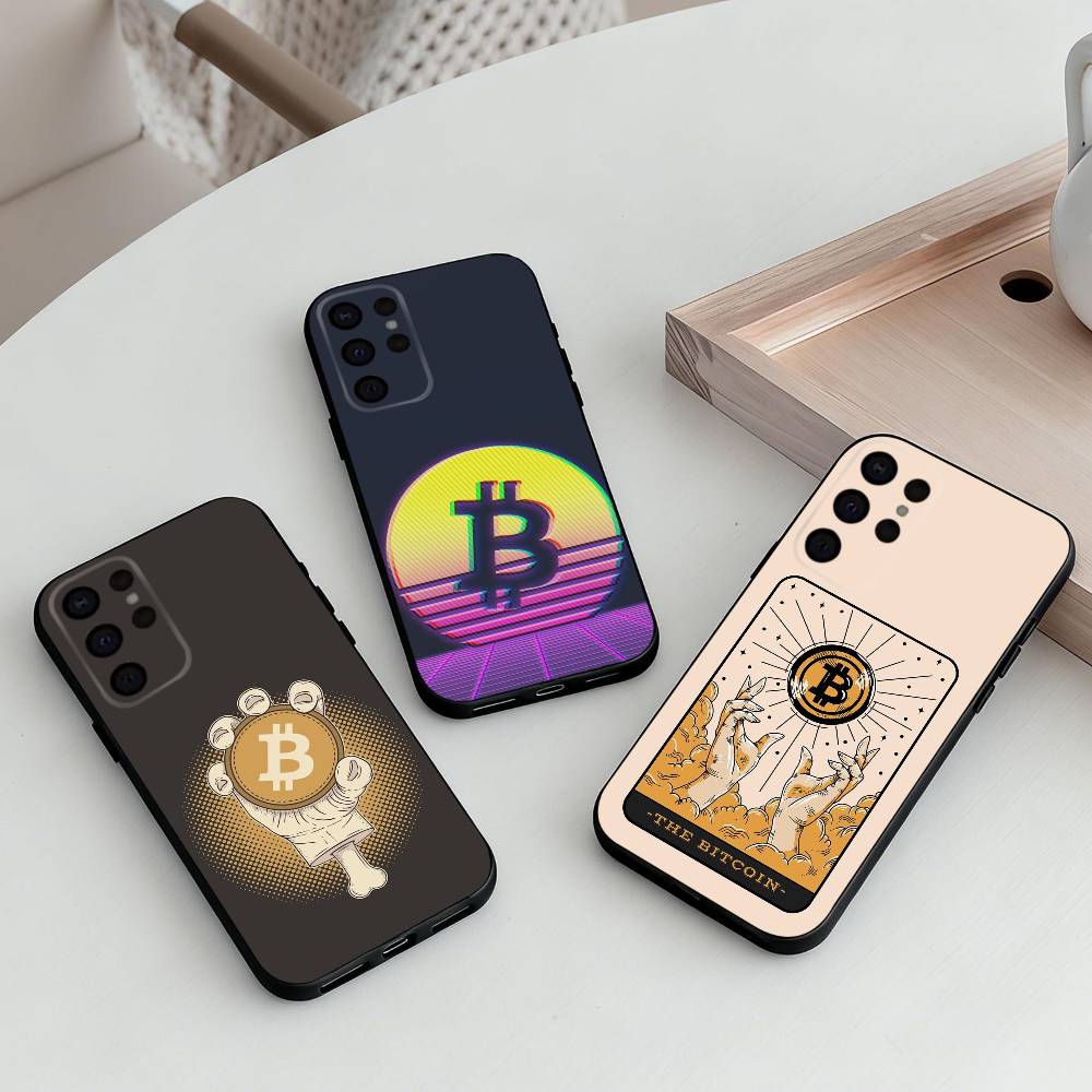 Cool Art Bitcoin Digital Phone Case For Samsung S25,S24,S21,S22,S23,S30,Ultra,S20,Plus,Others Soft Black Case