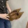 Temperament suede pointed kitten heel single shoes women's autumn and winter new high heels French versatile retro single boots