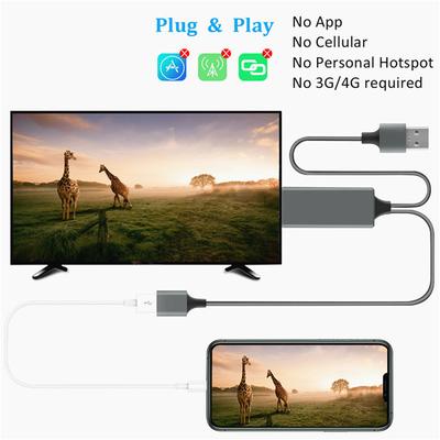 HDMI Mirroring Cable Phone To TV HDTV Adapter For iPhone 11/ iPad/ Android 1080P