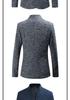 Men's Slim Fit Stand Collar Multi-Button Casual Suit Jacket