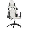 Gaming Chair in White and Black Artificial Leather
