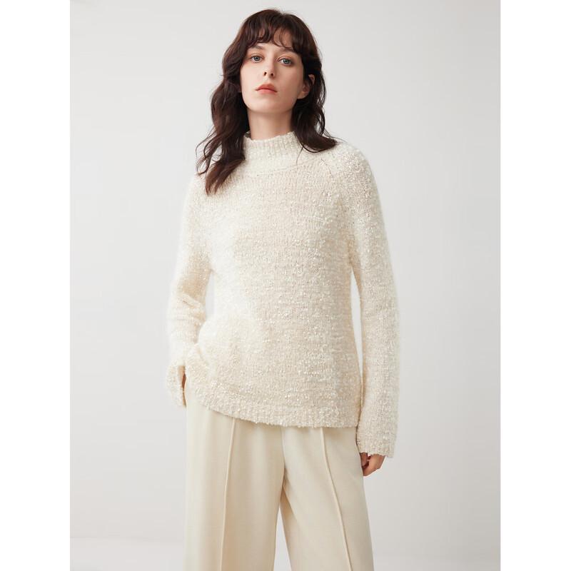 ELLE French Style Lambswool Semi-High Collar Sweater