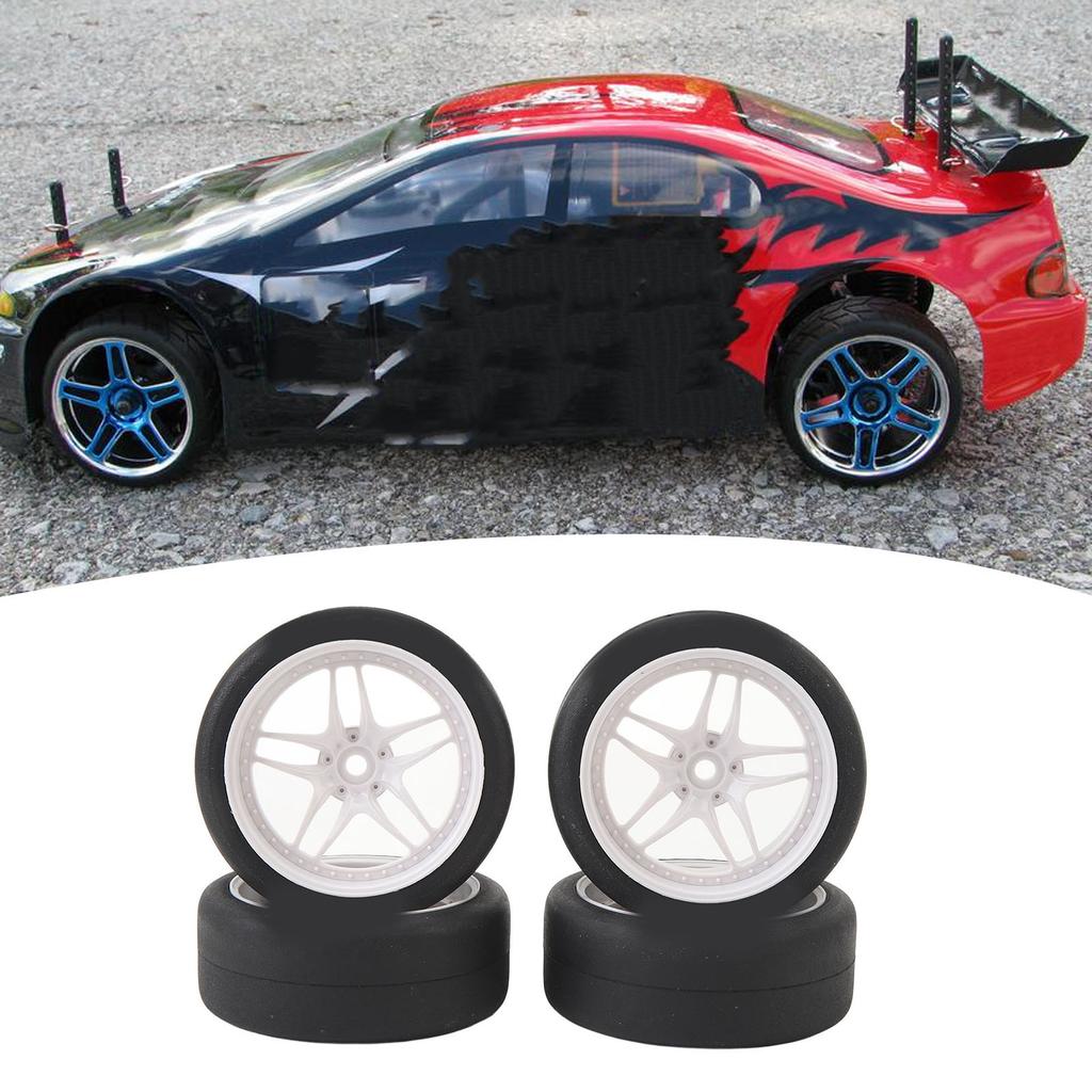 4pcs RC Tires Wheels  S Sets 12mm Hex Wheels  S Rubber Tires Width 26mm for 1Celsius10 RC Racing Car Drifting Car