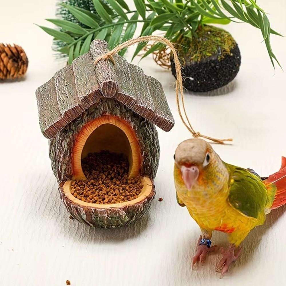 Creative Resin Hummingbird Feeder Lifelike Decorative Wildlife Habitat Natural Look Weather-Resistant Nesting Box Patio
