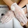 Women's Lace Large Flower Sunscreen Gloves Short Summer Driving Gloves Non-slip Touch Screen