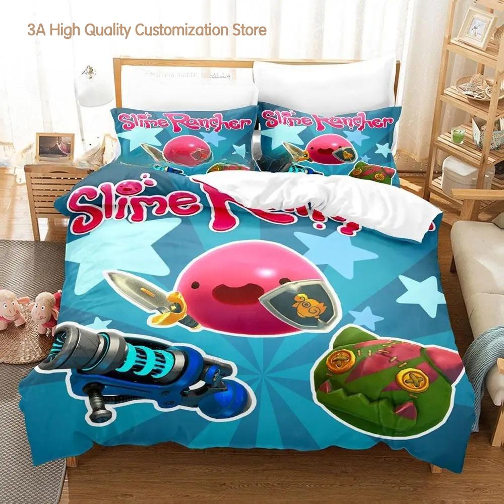 Slime Rancher 2 Σετ Κλινοσκεπασμάτων Μονό Δίδυμο Πλήρες Queen King Size Σετ Κρεβατοκάμαρας Παιδικό Δωμάτιο Αγοριών Σετ Παπλωματοθηκών 3D Anime Σετ Σεντονιών