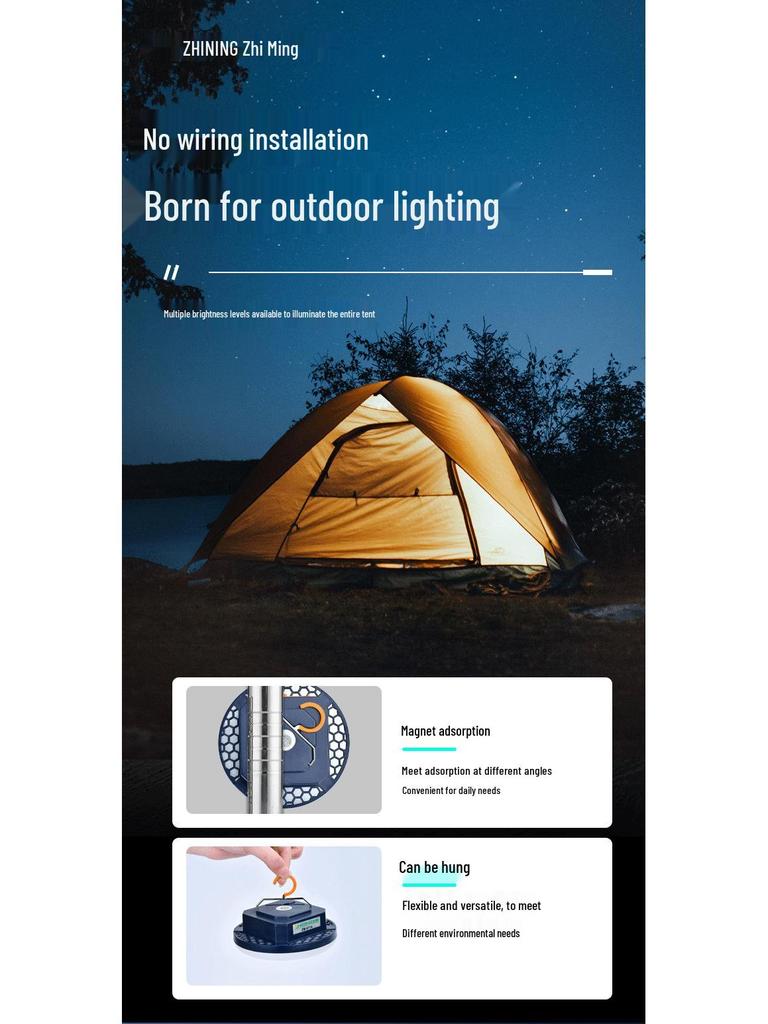 Rechargeable Super Bright LED Camping & Emergency Light for Outdoor & Night Market Use