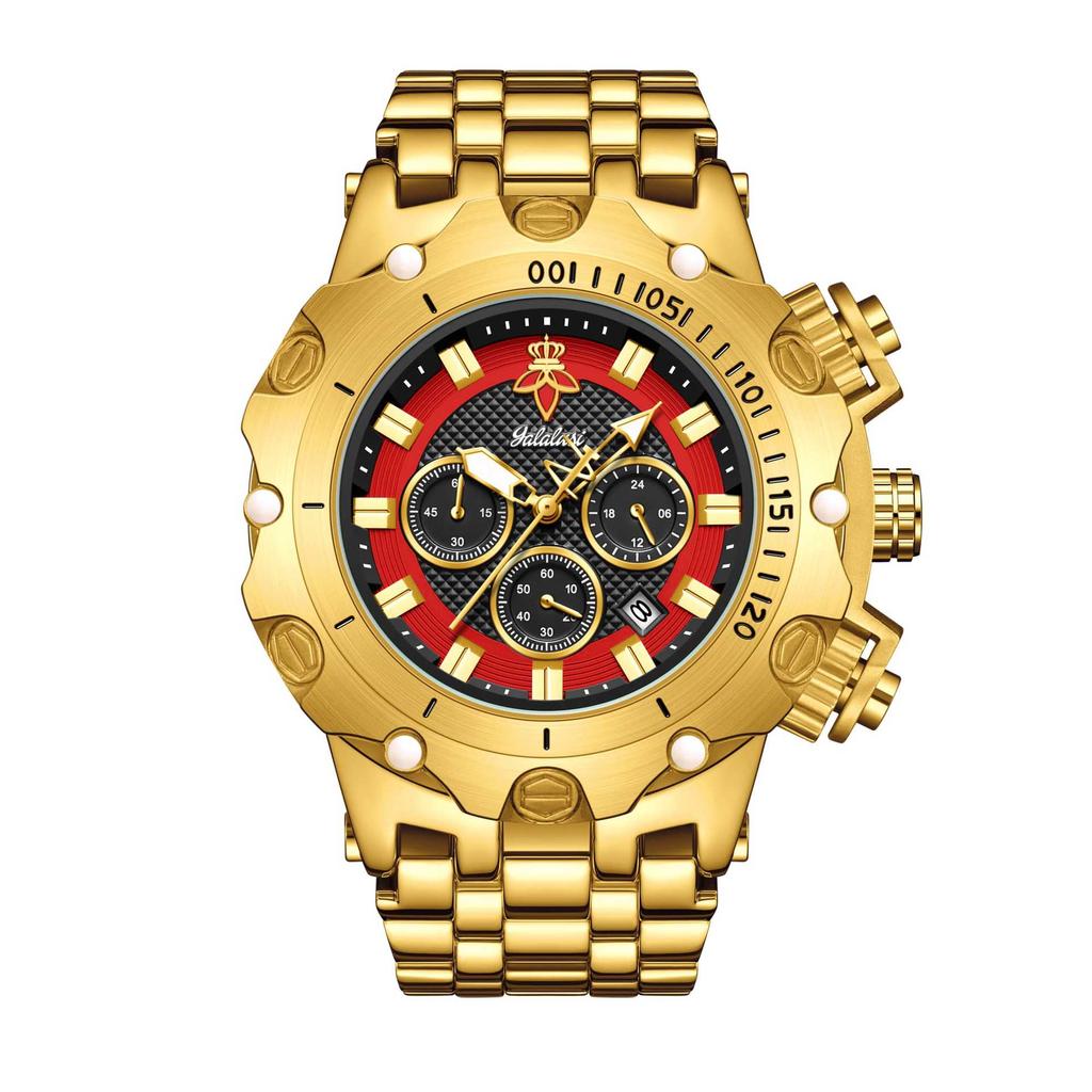 Yalalusi Luxury Gold Watch Multifunctional Men'S Watch Three-Eye Chronograph Business Watch European And American Watches