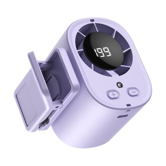 

Quiet Clip-on Fan with Digital Display 199 Speeds Adjustable Neck Belt Cooling Fan фиолетовый