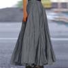 Women's  Casual Pleated Solid Color Half Skirt, Pleated A-line Skirt, Large Swing Floor-length Skirt