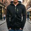 Casual Lightweight Outerwear Men Zip-up Hoodie, Athletic Hooded Jacket, Long Sleeve Sweatshirt Versatile Exercise Sports Jacket with Zippered Pockets