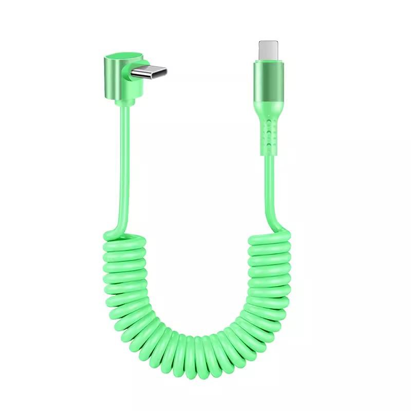 6A Kabel do CarPlay Sprężynowy Wyciskany 6A do Super Szybkiego Ładowania, Kompatybilny z Urządzeniami Huawei i Apple 14.