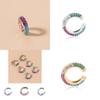 Trendy Colorful Rhinestone Alloy Ear Cuffs Chic Metal Earrings For Women