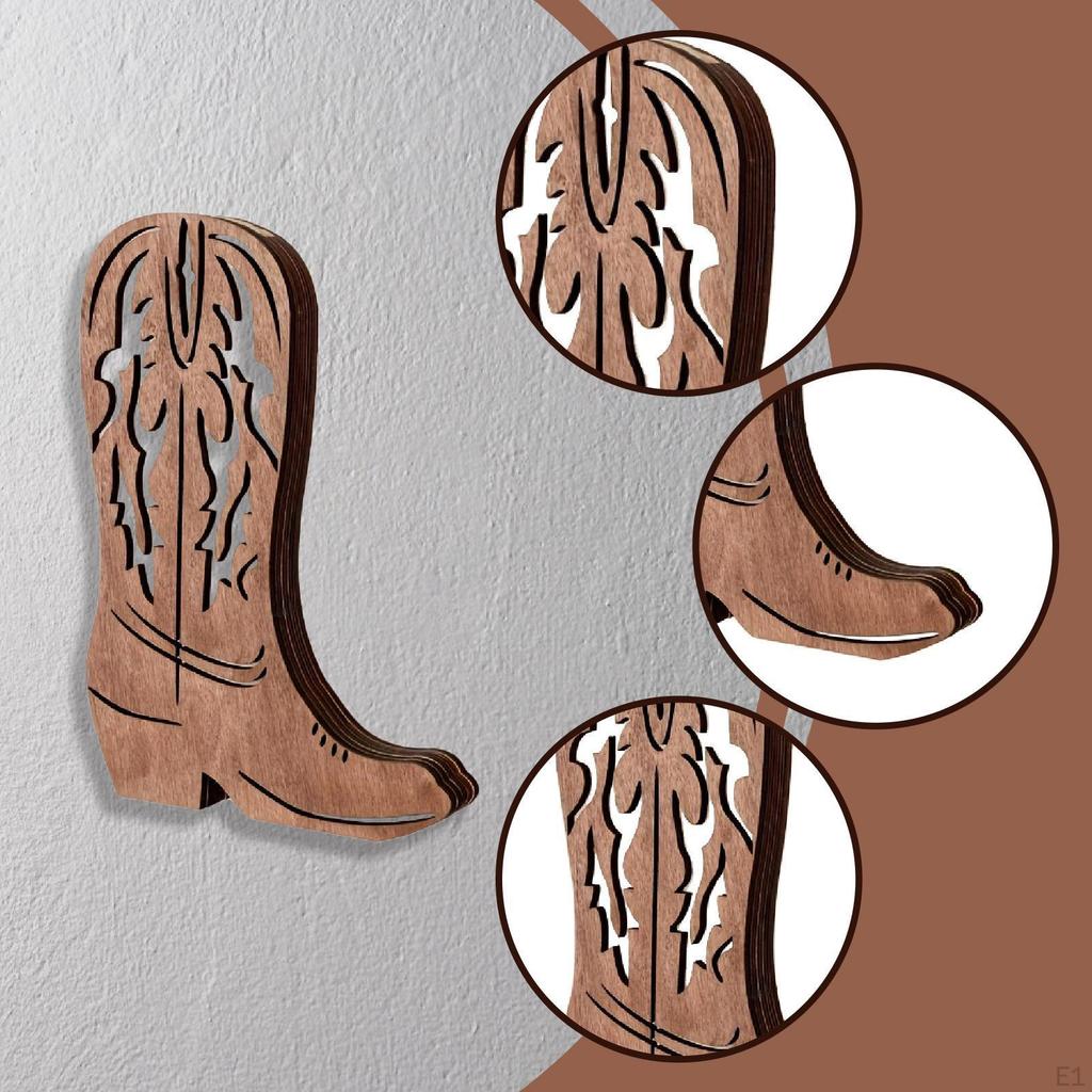 Cowboy Boot Flower Vase Western Wall Decor Retro Design Planter Hanging for Home Indoor