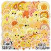 50 Sun Cartoon Stickers Car Mobile Phone Water Cup Decoration Stickers Waterproof Creative Children Stationery Stickers