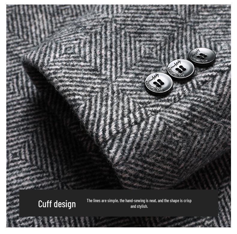 Men's Double-Sided Wool Coat: Thickened, Long-Style, Plus-Size, Autumn and Winter Outerwear