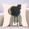 French Bulldog Funny Cartoon Pillow Case Throw Pillow Cover Nordic Vintage Style Cushion Home Living Room Sofa Couch Seat Decor