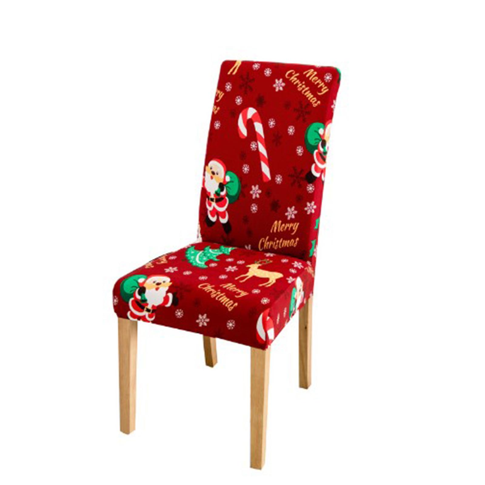 Christmas Chair Covers Classic Stretch Washable Christmas Chair Slipcovers Protector For Home Kitchen Dining Room PCC-PC0107#0