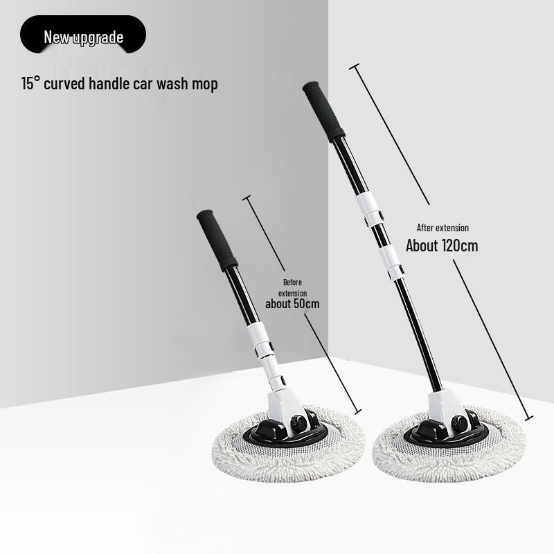 Extendable Car Wash Mop & Bendable Pole - Car-Friendly Cleaning Brush
