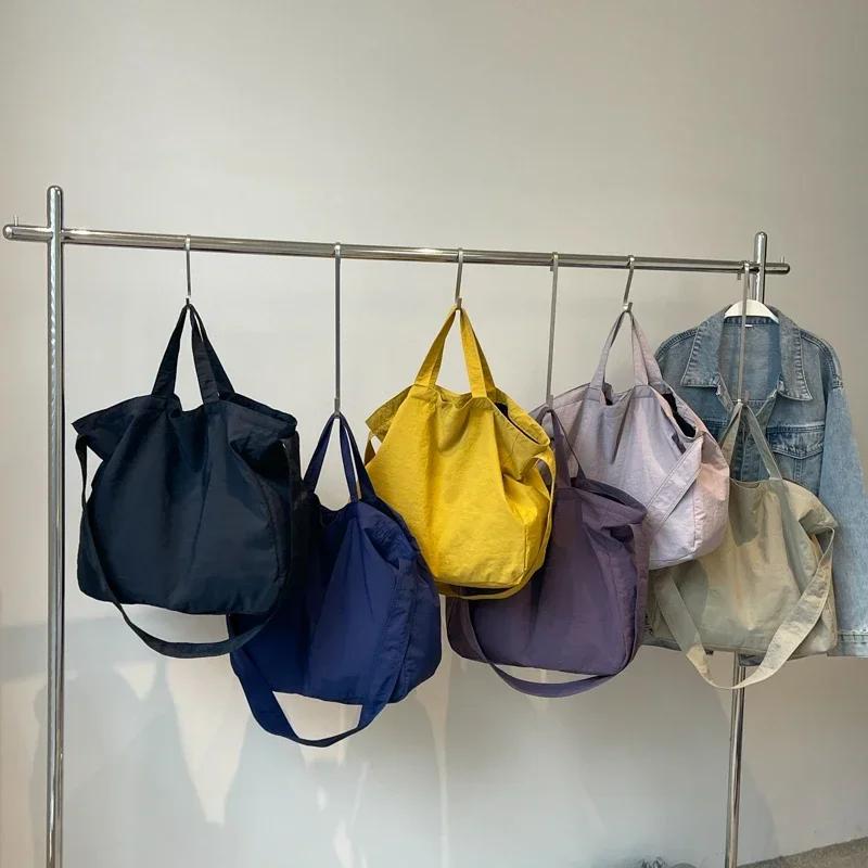 Solid Color Nylon Zipper Women's Bag High Beauty Product Soft Versatile Shoulder Bag Popular Shoulder Bag Fashionable New