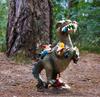 Resin Dinosaur Eating Gnome Garden Statue Ornament