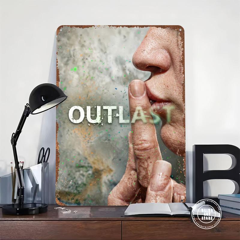 Outlast Game Tinplate Poster Customized Wall Art Vintage Retro Metal Signs for Coffee Bar Accessories Modern Home Decoration