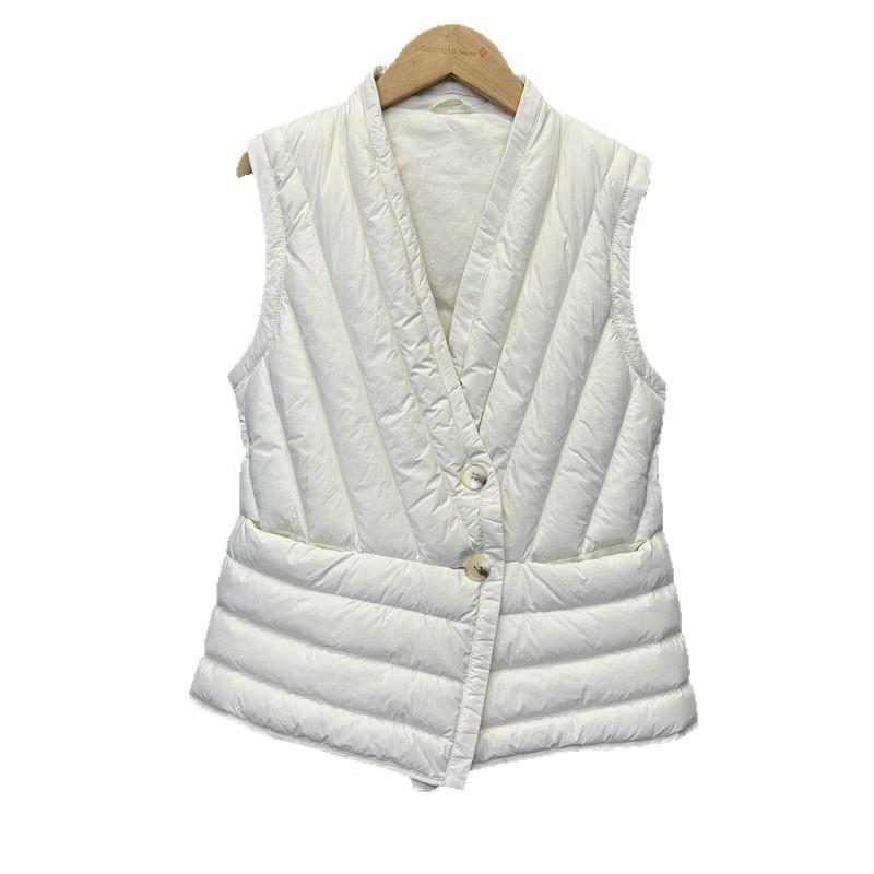 Light Down Vest Women's Short Autumn and Winter V-neck Liner Bottoming Vest White Duck Down Slim-fitting Vest