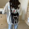 Damen Schultertasche mit Katzenaufdruck Große Kapazität Tragetasche