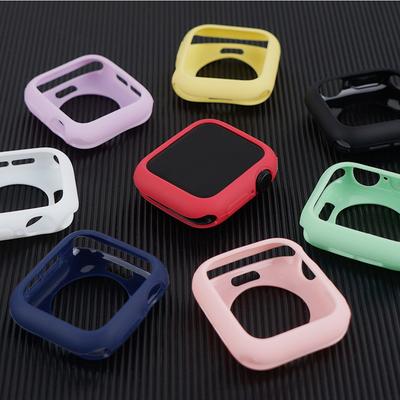 Silicone Case for Apple Watch Case Series 9 8 7 6/5/4/3/2/SE Soft TPU Cover Protector iWatch Cases 44MM 40MM 38MM 42MM 41MM 45MM