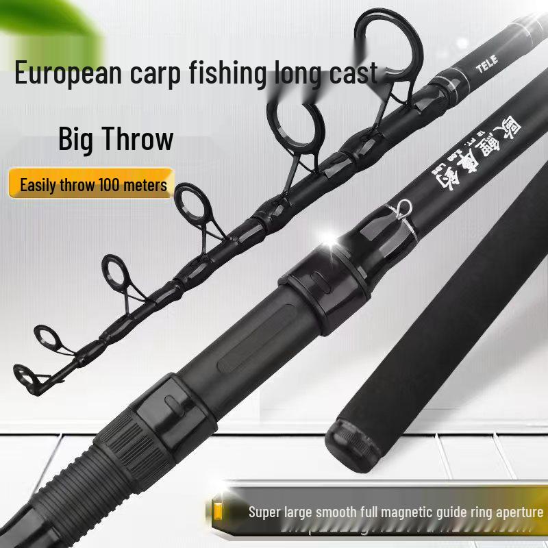 

Telescopic Ultra-Hard Carp Fishing Rod Set with Large Guides for Shore and Reservoir Casting 3.0m 2nd Gen Telescopic Rod чёрный