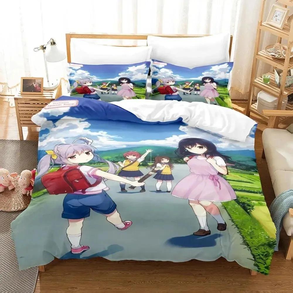 3D Print Anime Non Non Biyori Bedding Set Duvet Cover King Queen Size Boys Adult Soft Comforter Pillowcase