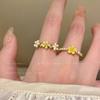 Gänseblümchen Perlenring Damen Nische Einfaches Design Exquisiter Zeigefingerring Leichter Luxus High-End Ring Trend