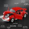 1:18 Scale Beetle 1955 Model Toy Cars Alloy Diecasting Doors Opened Sound Light Pull Back Miniature Vehicles For Children Gifts