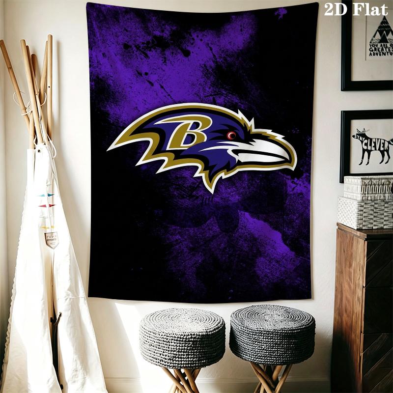 Baltimore Ravens Wall Tapestry Aesthetic Wall Hanging Printed Fabric Blanket Decorative Tapestries for Bedroom Living Room Home Decor