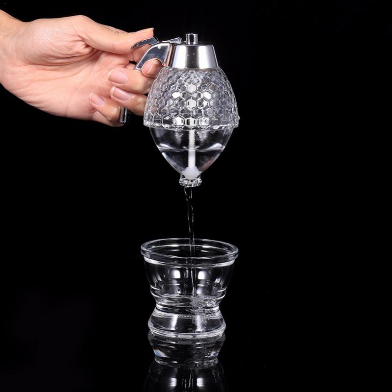 Juice Syrup Cup Squeeze Bottle Storage Pot Stand Holder Bee Drip Dispenser Kettle Honey Jar Container Kitchen Accessories